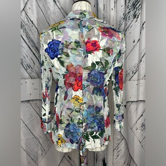 Alberto Makali Butterfly/Floral Mesh Blazer - Size M - Picture 2 of 9